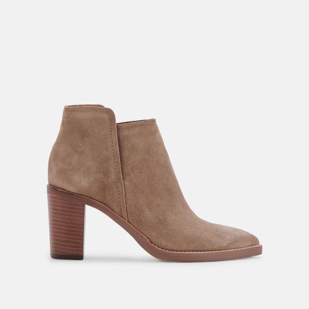 DOLCE VITA Spade Leather Booties Mushroom Suede - Picture 2 of 3
